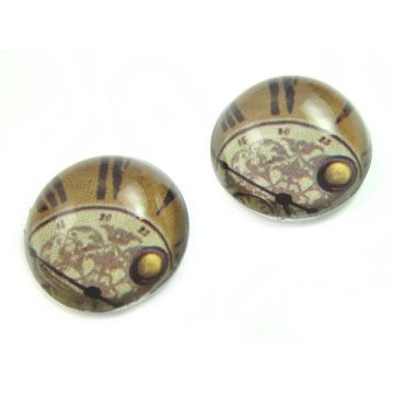 Kaboszon szklany okrągły zegar 20mm