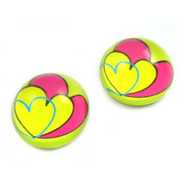 Kaboszon szklany okrągły trzy serca 20mm