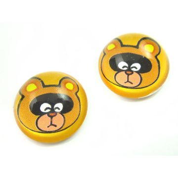 Kaboszon szklany okrągły misiek 20mm