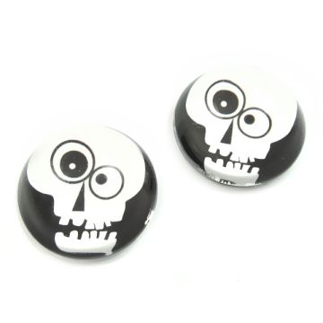 Kaboszon szklany okrągły czaszka 20mm