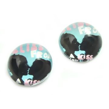 Kaboszon szklany okrągły zakochana para 20mm