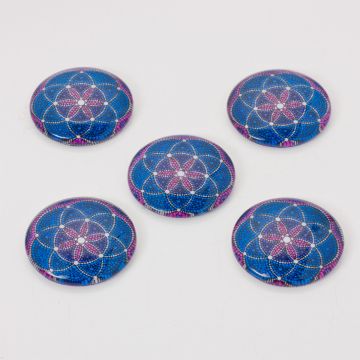 Kaboszon szklany kalejdoskop 30mm granatowy