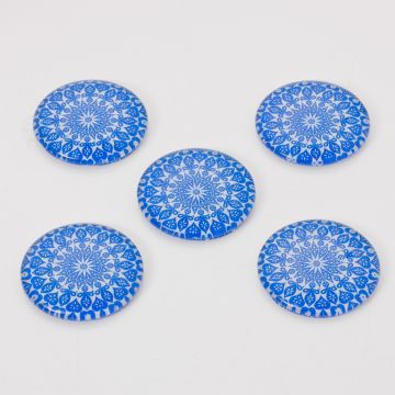 Kaboszon szklany kalejdoskop 30mm niebieski