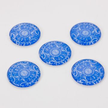 Kaboszon szklany kalejdoskop 30mm niebieski