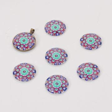 Kaboszon szklany kalejdoskop 20mm seledynowy