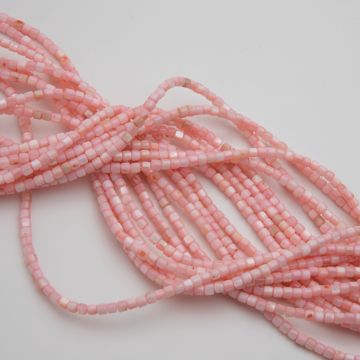 Masa perłowa walec gładki różowy 3x3,5mm