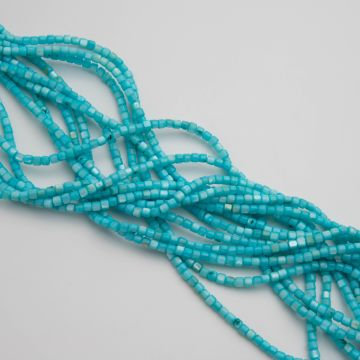 Masa perłowa walec gładki niebieski 3x3,5mm