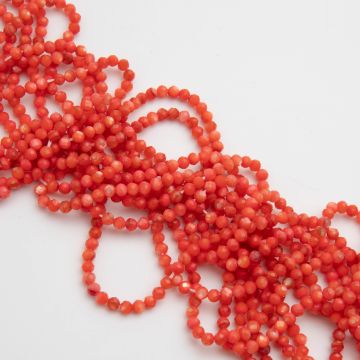 Masa perłowa kulka fasetowana czerwona 3mm