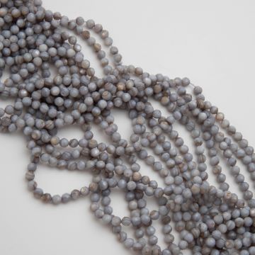 Masa perłowa kulka fasetowana szara 4mm