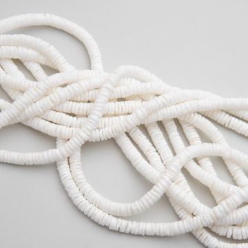 Muszla cięta krążek biały 6x1,5mm