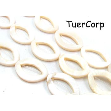 Masa perłowa oczko białe 25x18mm