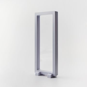 Ekspozytor z membraną ramka 3D biała z podstawką 9x23cm
