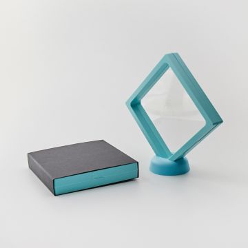 Ekspozytor z membraną ramka 3D miętowa z etui 11x11cm