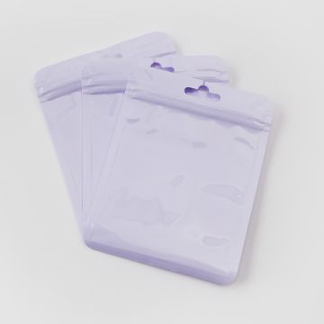 Woreczek z zamknięciem strunowym pastelowy lawendowy 13x10cm