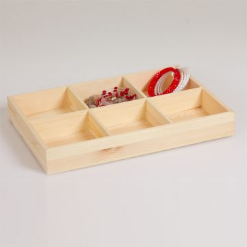 Ekspozytor drewniany 6 komorowy 31.5x21 cm