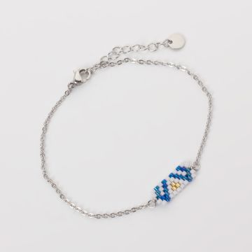 Bransoletka z koralików Toho na łańcuszku ze stali chirurgicznej dł. regulowana