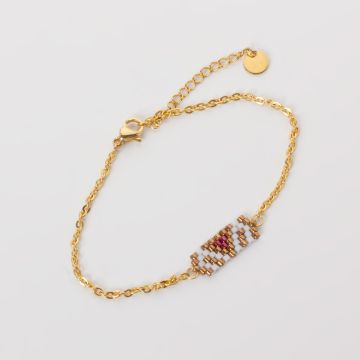 Bransoletka z koralików Toho na łańcuszku ze stali chirurgicznej dł. regulowana