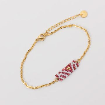 Bransoletka z koralików Toho na łańcuszku ze stali chirurgicznej dł. regulowana