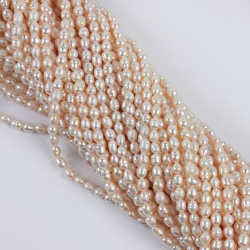 Perły naturalne hodowlane rice białe 4-5mm