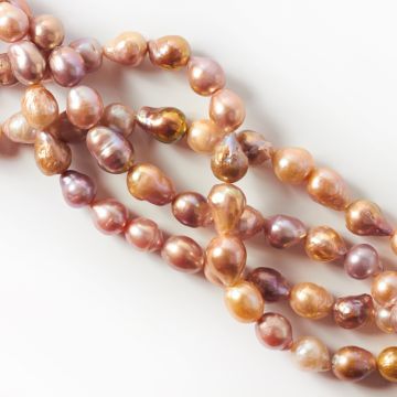 Perły naturalne baroque beżowe 12-14mm