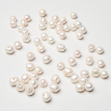 Perły naturalne hodowlane z dużą dziurką potato 9-10mm