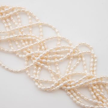 Perły hodowlane słodkowodne rice 3-4mm Perły hodowlane słodkowodne rice 3-4mm