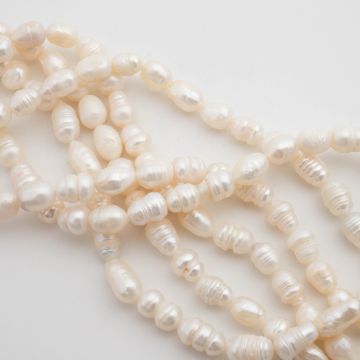 Perły hodowlane słodkowodne rice 6-8mm Perły hodowlane słodkowodne rice 6-8mm