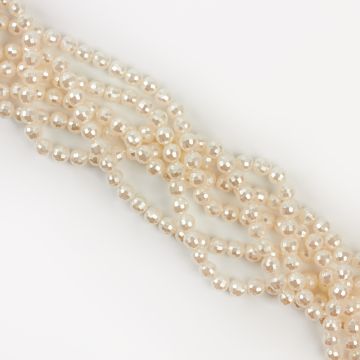 Perła seashell kulka fasetowana biała 6mm Perła seashell kulka fasetowana biała 6mm