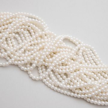 Perły ceramiczne kulki satynowe białe 4mm