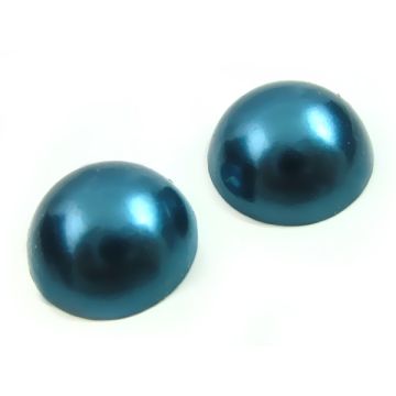 Kaboszon perłowy okrągły niebieski 12mm Kaboszon perłowy okrągły niebieski 12mm