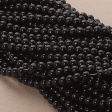 Perły szklane czarne 6mm