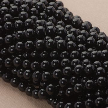 Perły szklane czarne 8mm
