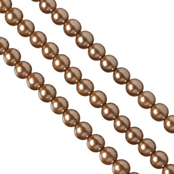 Perły szklane cynamonowe 12mm Perły szklane cynamonowe 12mm