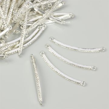 Przekładka pręcik z kryształkami i dwoma oczkami 46x3mm