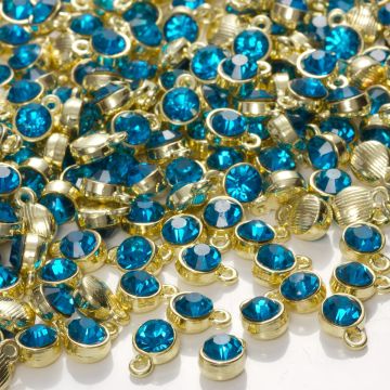 Zawieszka z kryształkiem montana  7mm