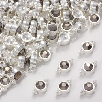 Przekładka z kryształkiem koloru srebrnego hematite 10mm