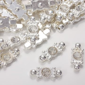 Przekładka z kryształkiem koloru srebrnego crystal 20,5mm