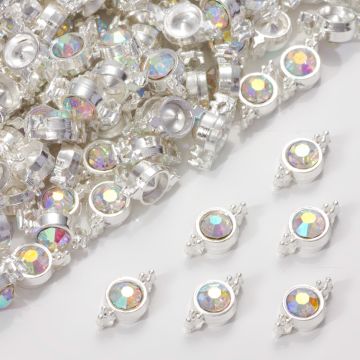 Przekładka z kryształkiem koloru srebrnego crystal AB  10mm