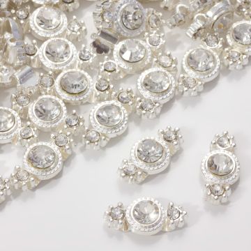 Przekładka z kryształkiem koloru srebrnego crystal 17mm