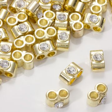 Przekładka z kryształkiem koloru złotego crystal  14mm