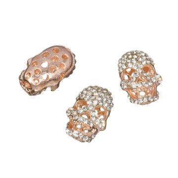 Czacha z kryształkami 20x14mm rose gold