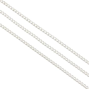 Łańcuszek kostka koloru srebrnego 3mm