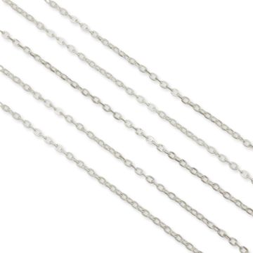 Łańcuszek owal płaski koloru srebrnego 4x2mm