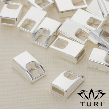 Końcówka do rzemieni w srebrnym kolorze 6.5x3mm