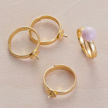 Srebrna baza pierścionka regulowana AG925 pozłacana 16.5mm