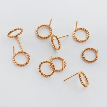 Baza kolczyka kółko skręcane AG925 pozłacane 10,5mm