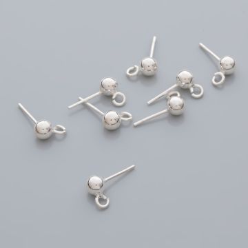 Srebrne sztyfty z kulką, próba Ag925 5mm