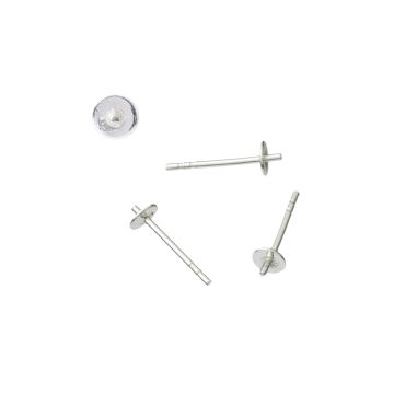 Srebrne sztyfty do wklejania z talerzykiem, Ag925 14x4mm