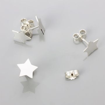 Srebrne kolczyki gwiazdka 10mm, Ag925