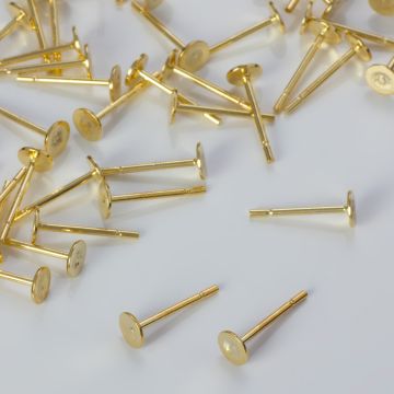Srebrne sztyfty do przyklejania pozłacane próba 925 3mm